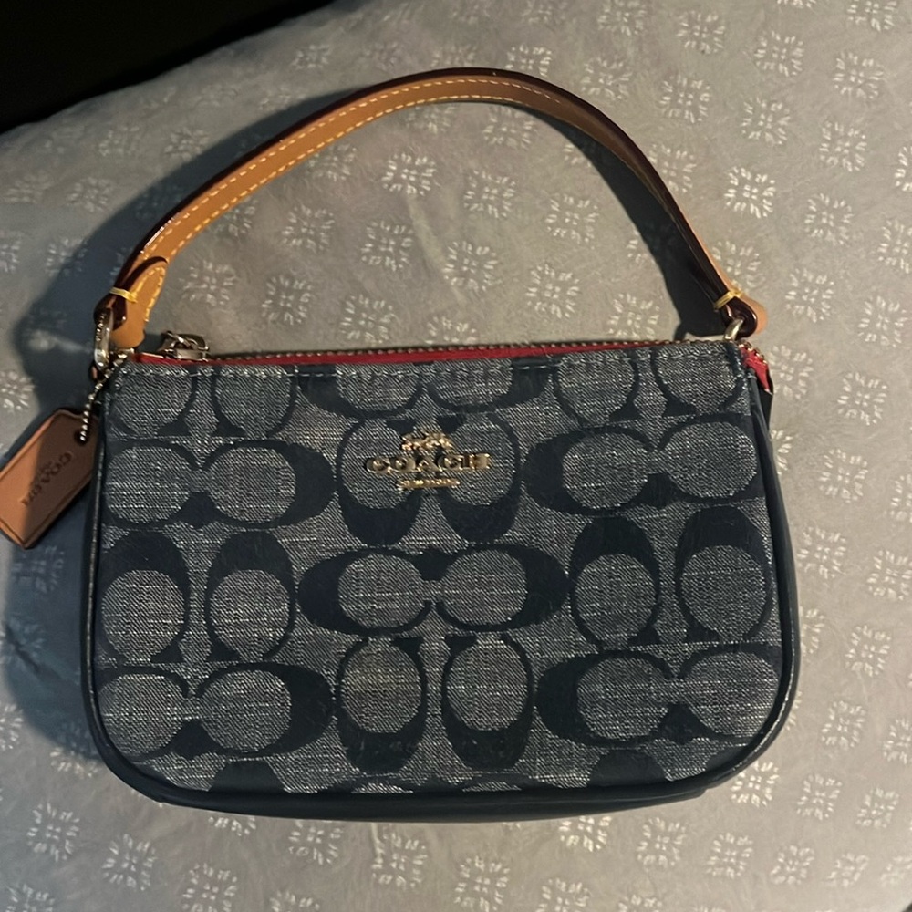 Coach Denim Wristlet Bag Nolita 15